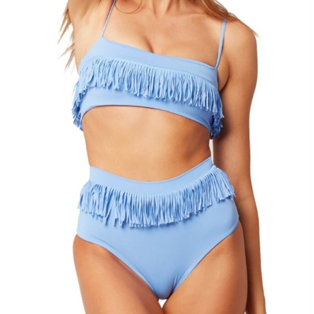 L*SPACE 2pc Bikini Set Presley Top Suzani Bottom Retro 70s Fringe Festival L